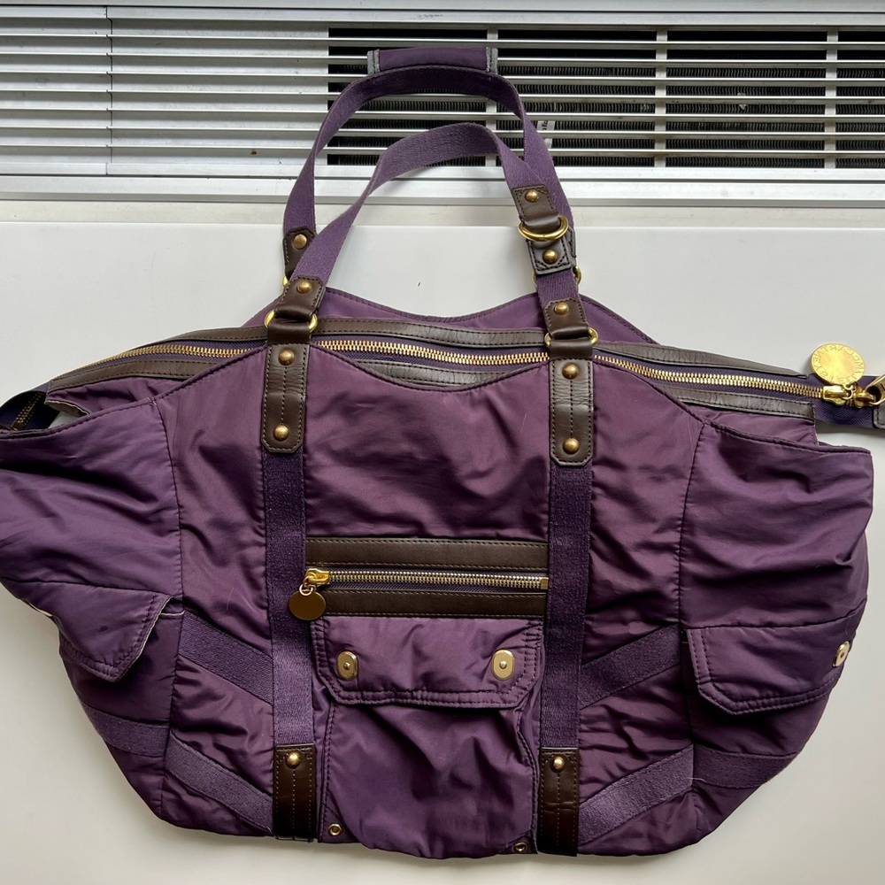 Stella McCartney x LeSportsac. Large Purple Weekender Travel Satchel